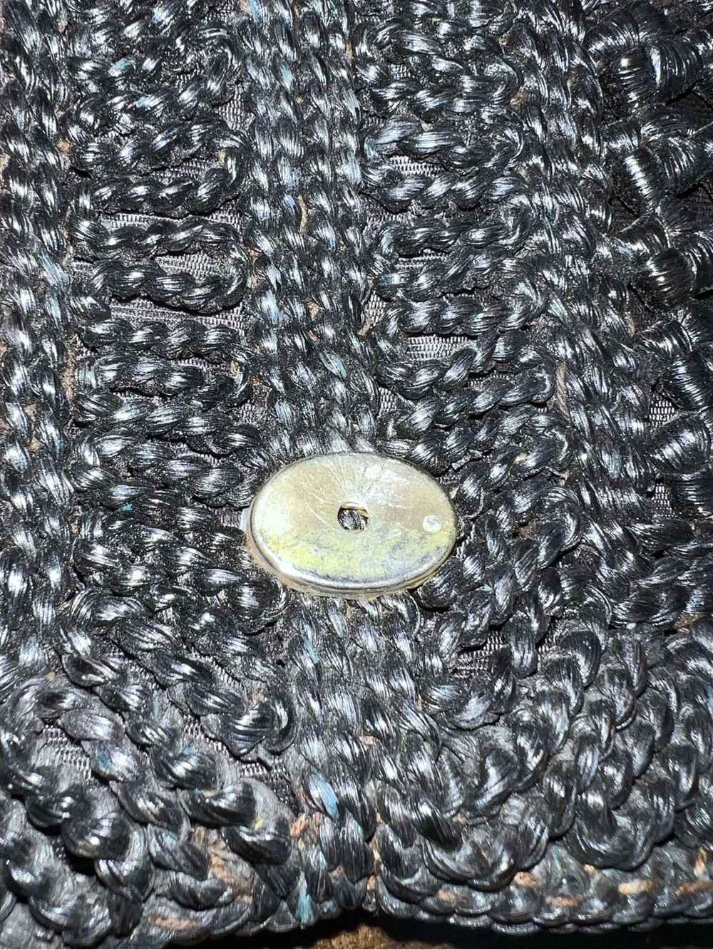 Vintage Maas Brothers Florida Woven Black Clutch Bag Made in Italy Boho - Picture 6 of 14